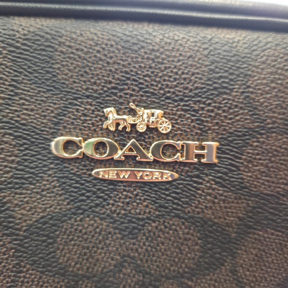 Coach Jamie Camera Bag Signature "C" Walnut Black Crossbody Gold‎ Hardware NWT - Picture 13 of 14